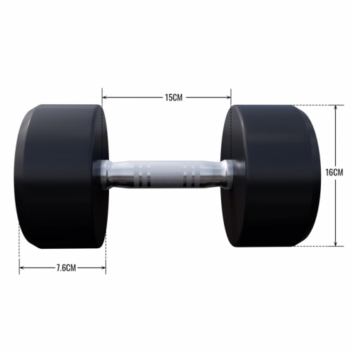 Pro Kiinteä Käsipaino 2,5kg - 40kg Valurauta/Kumi Pro Kiinteä Käsipaino 2,5kg - 40kg Valurauta/Kumi