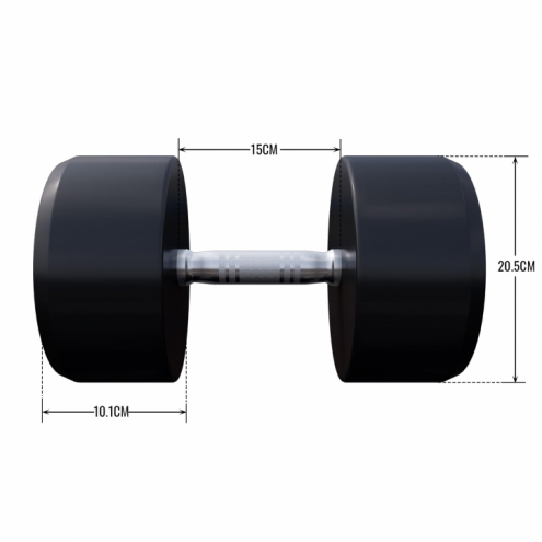 Pro Kiinteä Käsipaino 2,5kg - 40kg Valurauta/Kumi Pro Kiinteä Käsipaino 2,5kg - 40kg Valurauta/Kumi
