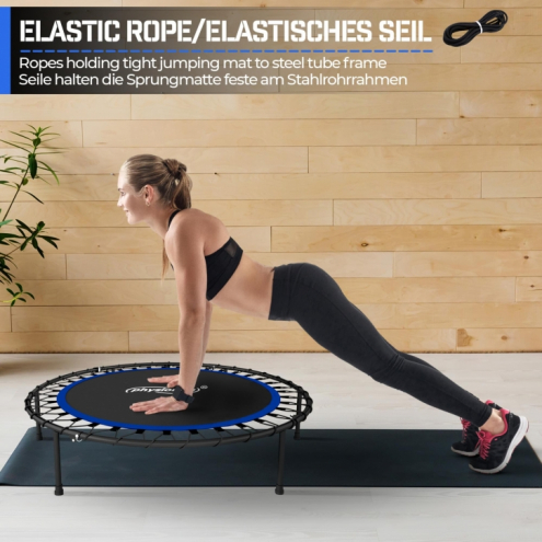 Fitness trampoliini 110 cm kahvatangolla – Minitrampoliini kotitreeniin, sininen