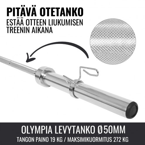 Olympia Levytankosarja 51kg / Levypainot + Levytanko Jousilukoilla 218cm, Ø 50/51mm