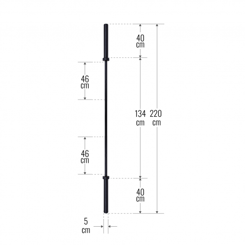 Olympia Levytanko Pikalukoilla 220cm, Ø 50mm, 20kg Musta Olympia Levytanko Pikalukoilla 220cm, Ø 50mm, 20kg Musta