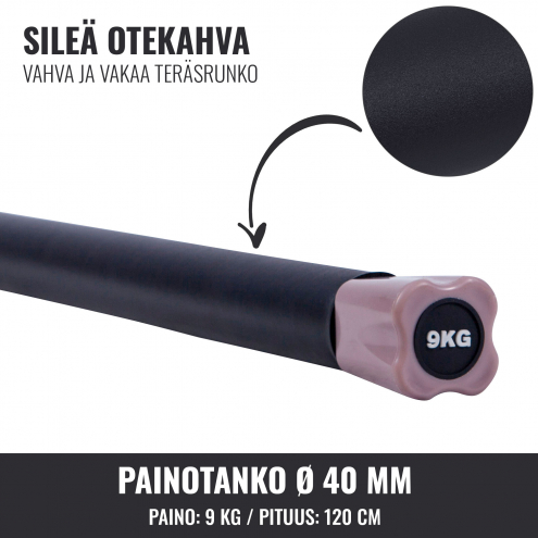 Painotanko Aerobic Bar 1-10kg, 120-132cm, Useita Värejä