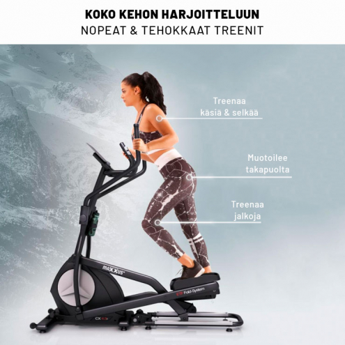 MAXXUS Crosstrainer CX 4.3f Magneettivastuksella 24kg Vauhtipyörällä POISTOMYYNTI MAXXUS Crosstrainer CX 4.3f Magneettivastuksella 24kg Vauhtipyörällä POISTOMYYNTI