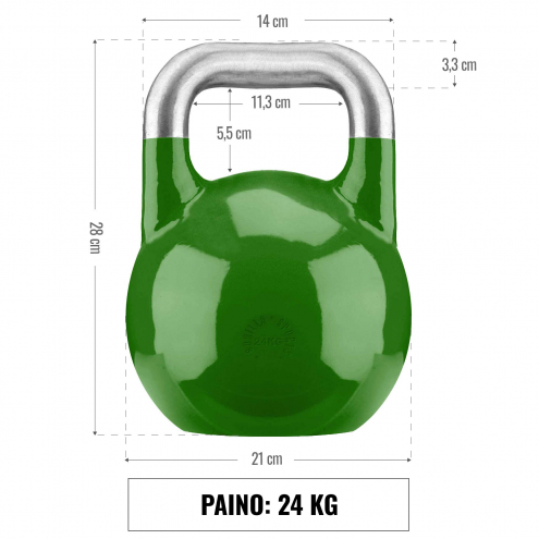 Kisakahvakuula 8 kg - 36 kg, Valettu Teräs, Värikoodattu Kisakahvakuula 8 kg - 36 kg, Valettu Teräs, Värikoodattu