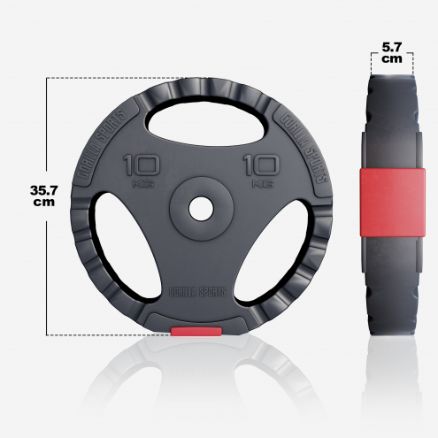 Levytankosarja 100kg / Vinyyli Tri Grip Levypainot + Suora Levytanko, EZ Kulmatanko Ja Käsipainotangot