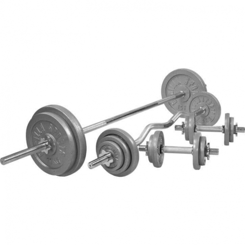 Täydellinen valurautainen painosetti 108kg kierrelukoilla Täydellinen valurautainen painosetti 108kg kierrelukoilla