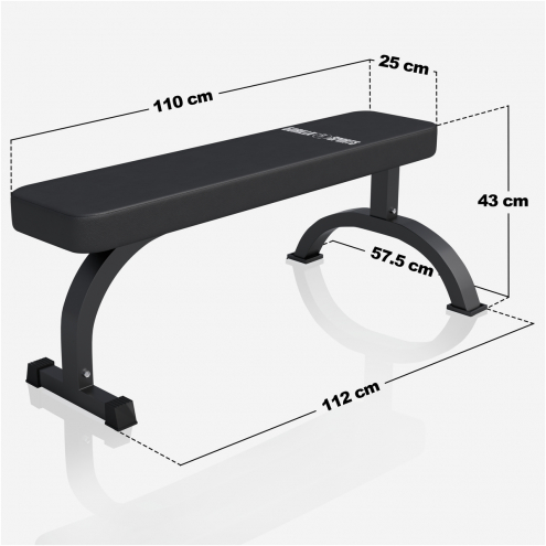 OUTLET! Heavy Duty Harjoituspenkki / Tasapenkki  112x57,5x43cm Max. 400kg Musta, LUE KUVAUS!