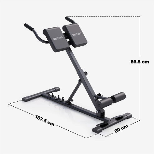 Taitettava Selkäpenkki / Selkälihaslaite 107.5x60x86.5cm Max. 150kg Musta