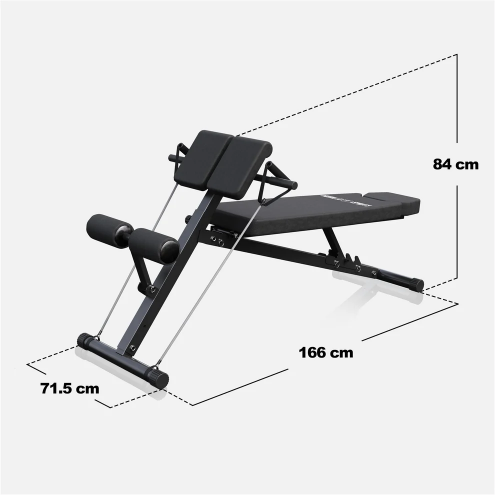Säädettävä Selkäpenkki / Painonnostopenkki 166x71.5x84cm Max. 250kg Musta