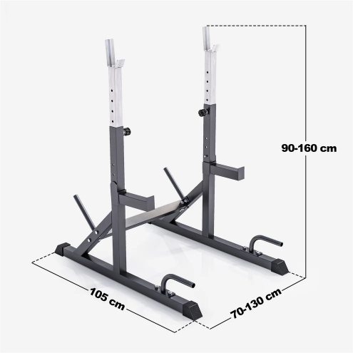 Kyykkyteline / Kyykkyräkki Punnerruskahvoilla ja Levypainotelineellä Säädettävä Max. 200 kg