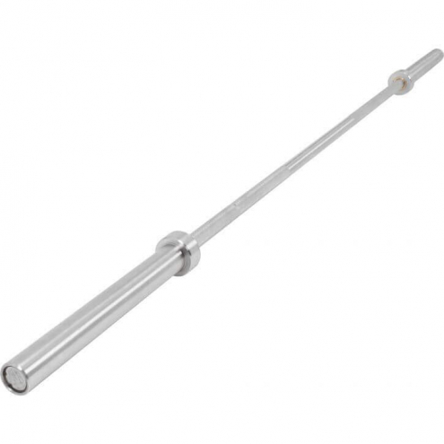 OUTLET! VAIN NOUTO! Olympia Levypainotanko Jousilukoilla 220cm, Ø 50mm, 20kg Kromi