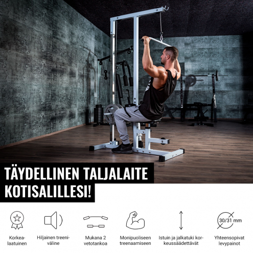 OUTLET! LUE TUOTETIEDOT! Ala- Ja Ylätalja Yhdistelmä Penkillä Ø 30/31mm Levypainoille Valkoinen