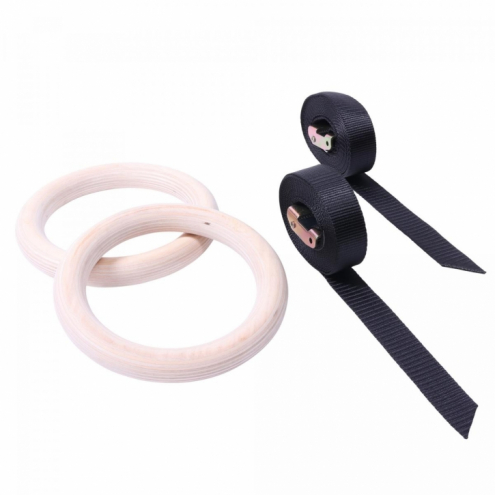 OUTLET! Puiset Voimistelurenkaat Ø 23cm, 450cm, Max. 200kg Puu/Nailon