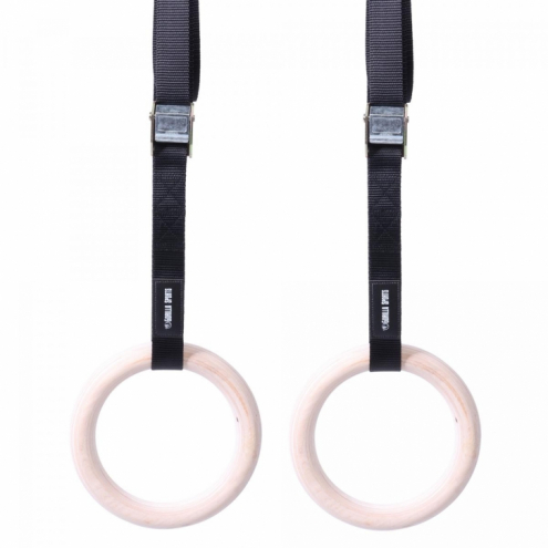 OUTLET! Puiset Voimistelurenkaat Ø 23cm, 450cm, Max. 200kg Puu/Nailon