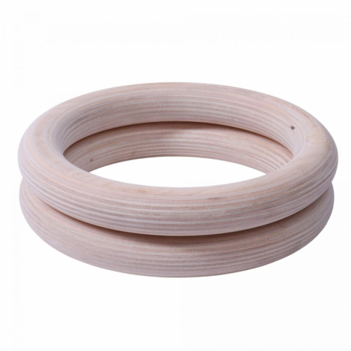 OUTLET! Puiset Voimistelurenkaat Ø 23cm, 450cm, Max. 200kg Puu/Nailon