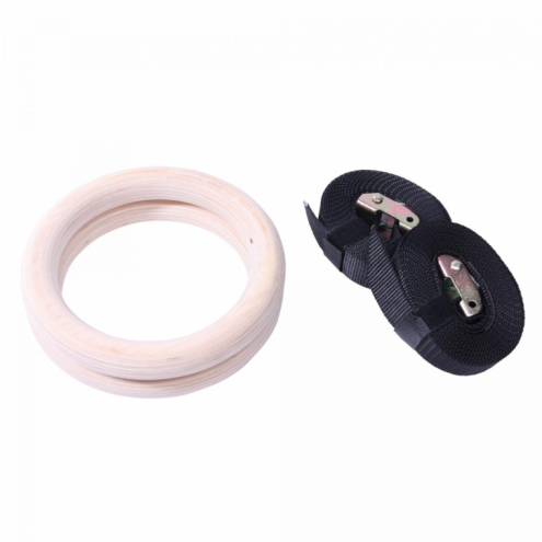 OUTLET! Puiset Voimistelurenkaat Ø 23cm, 450cm, Max. 200kg Puu/Nailon