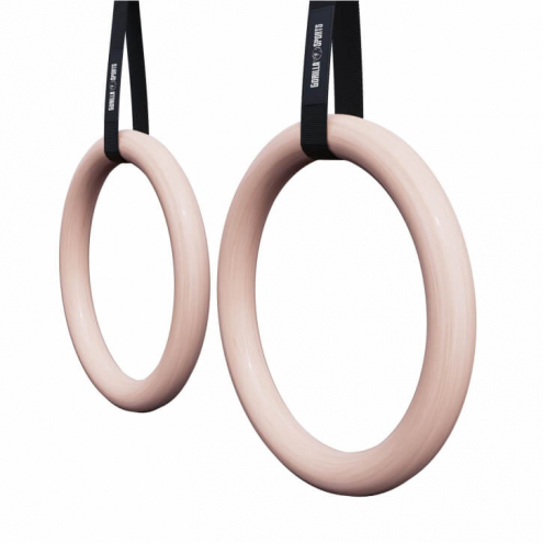OUTLET! Puiset Voimistelurenkaat Ø 23cm, 450cm, Max. 200kg Puu/Nailon