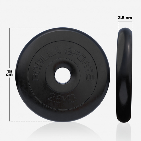 Levypaino 2,5kg, 30mm Kuminen Levypaino, Musta