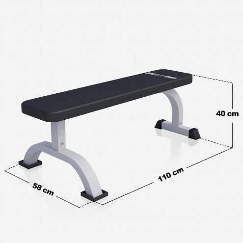 Tasapenkki / Treenipenkki 110x58x40cm Max. 250kg Valkoinen