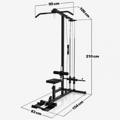 Monitoimitalja Säädettävällä Penkillä Ø 25mm Levypainoille Max. 300kg Musta