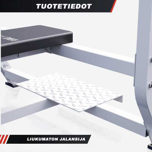 Leveä Painonnostopenkki / Punnerruspenkki 143x110x103cm Max. 250kg Valkoinen