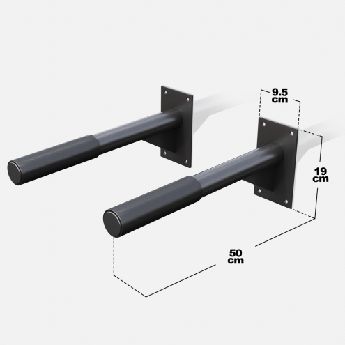 Dippikahvat Seinään Pehmustetut Otekahvat 51cm Max. 350kg Teräs Musta 2kpl Dippikahvat Seinään Pehmustetut Otekahvat 51cm Max. 350kg Teräs Musta 2kpl