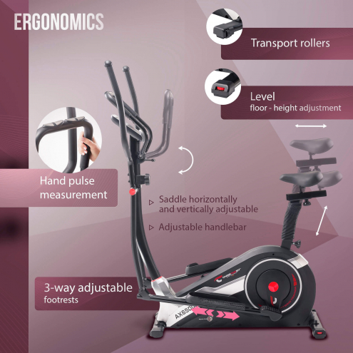 Christopeit Sport Crosstrainer / Kuntopyörä hybridikuntolaite AX 6500