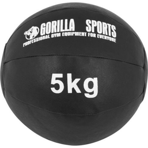 Gorilla Sports Wall Ball Kuntopallot 1 kg - 10kg, Musta PU