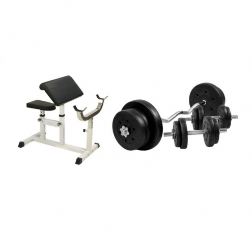 Hauispenkki + EZ-tankosetti 70kg Hauispenkki + EZ-tankosetti 70kg