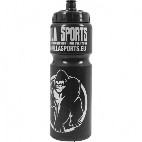 Gorilla Sports Juomapullo 750ml, 24x7cm, 100% BPA-Vapaa Musta