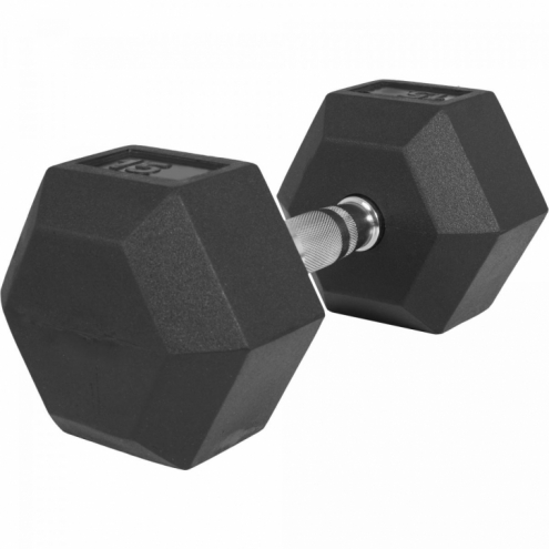 Hexagon Käsipainot 237kg Kumi/Valurauta + 2-Tasoinen Käsipainoteline Max. 500kg Musta