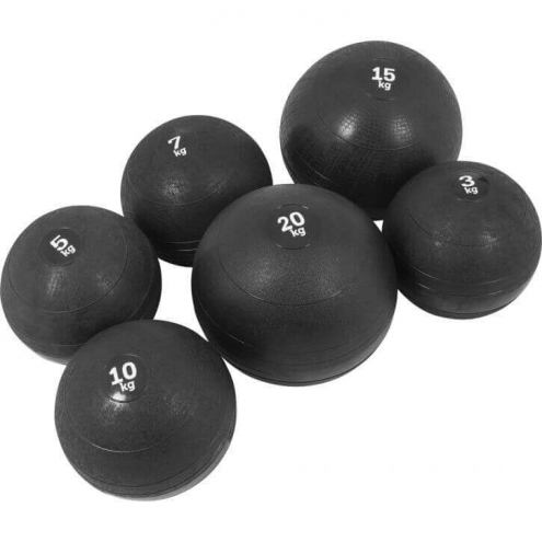 Slam Ball Kuntopallot 3 kg - 20 kg, Musta, Kumi