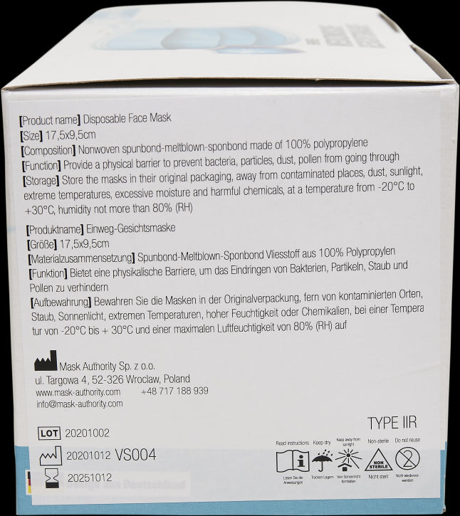 Kasvomaski 50 kpl (Tyyppi IIR)