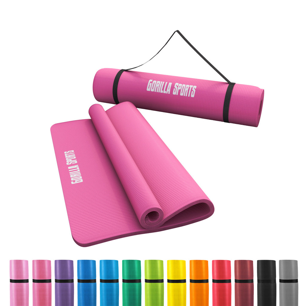 Jumppamatto Kantohihnalla, Ihoystävällinen, 190x100x1,5cm, Fuksia