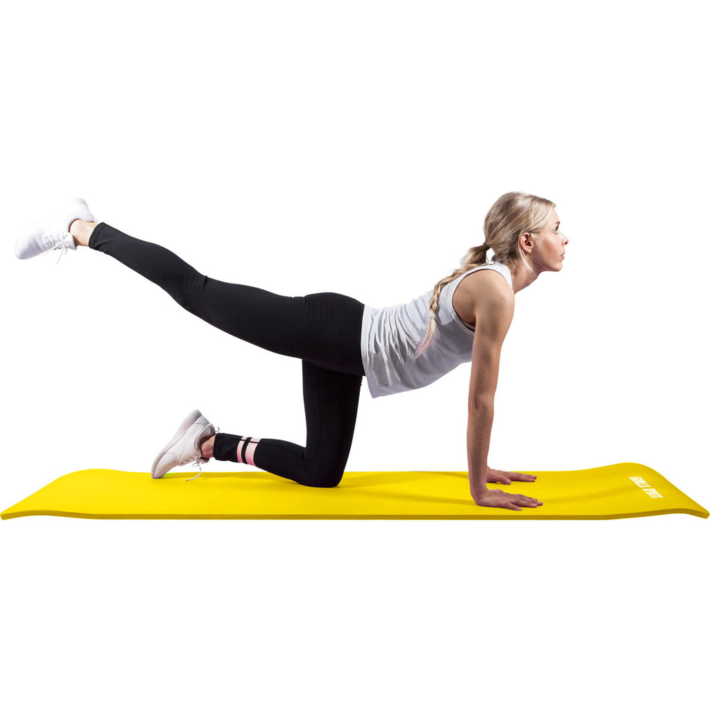 Jumppamatto Kantohihnalla, Ihoystävällinen, 190x100x1,5cm, Keltainen
