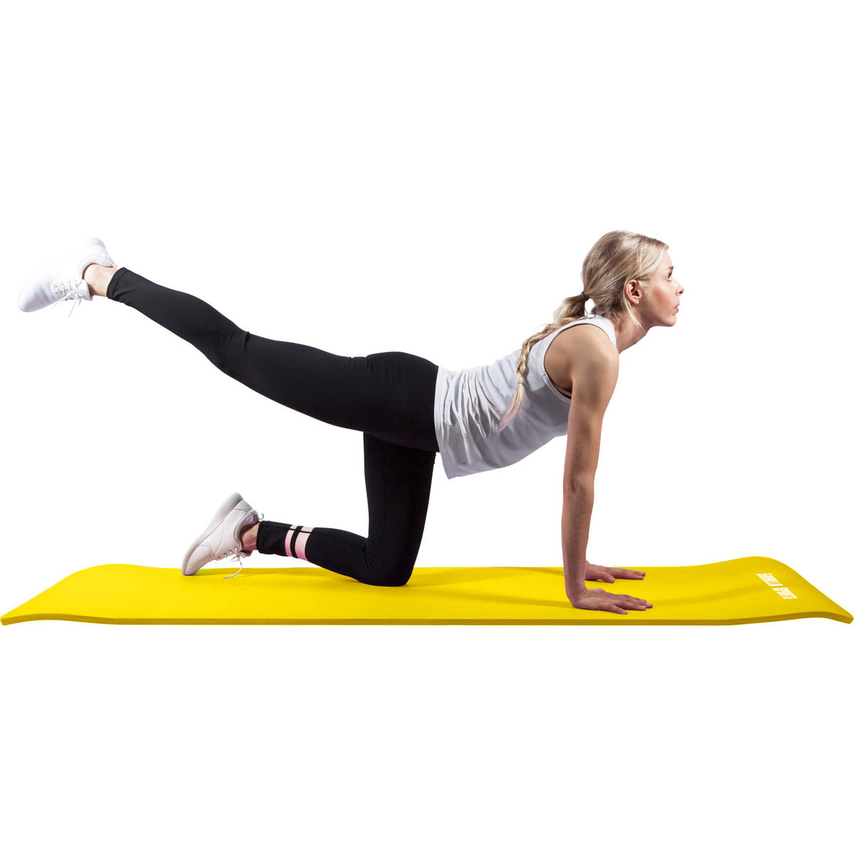 Jumppamatto Kantohihnalla, Ihoystävällinen, 190x100x1,5cm, Keltainen