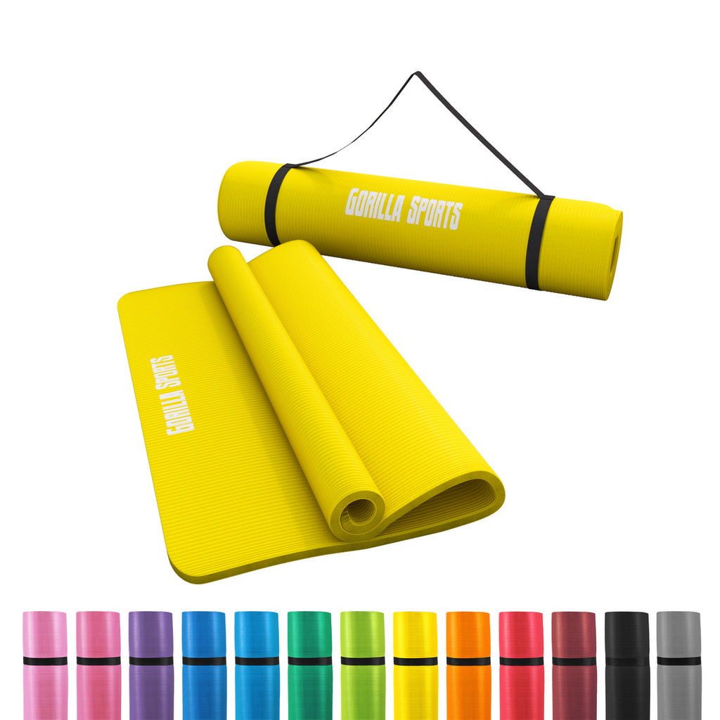 Jumppamatto Kantohihnalla, Ihoystävällinen, 190x100x1,5cm, Keltainen