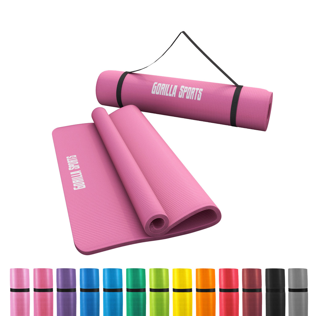 Jumppamatto Kantohihnalla, Ihoystävällinen, 190x100x1,5cm, Pinkki