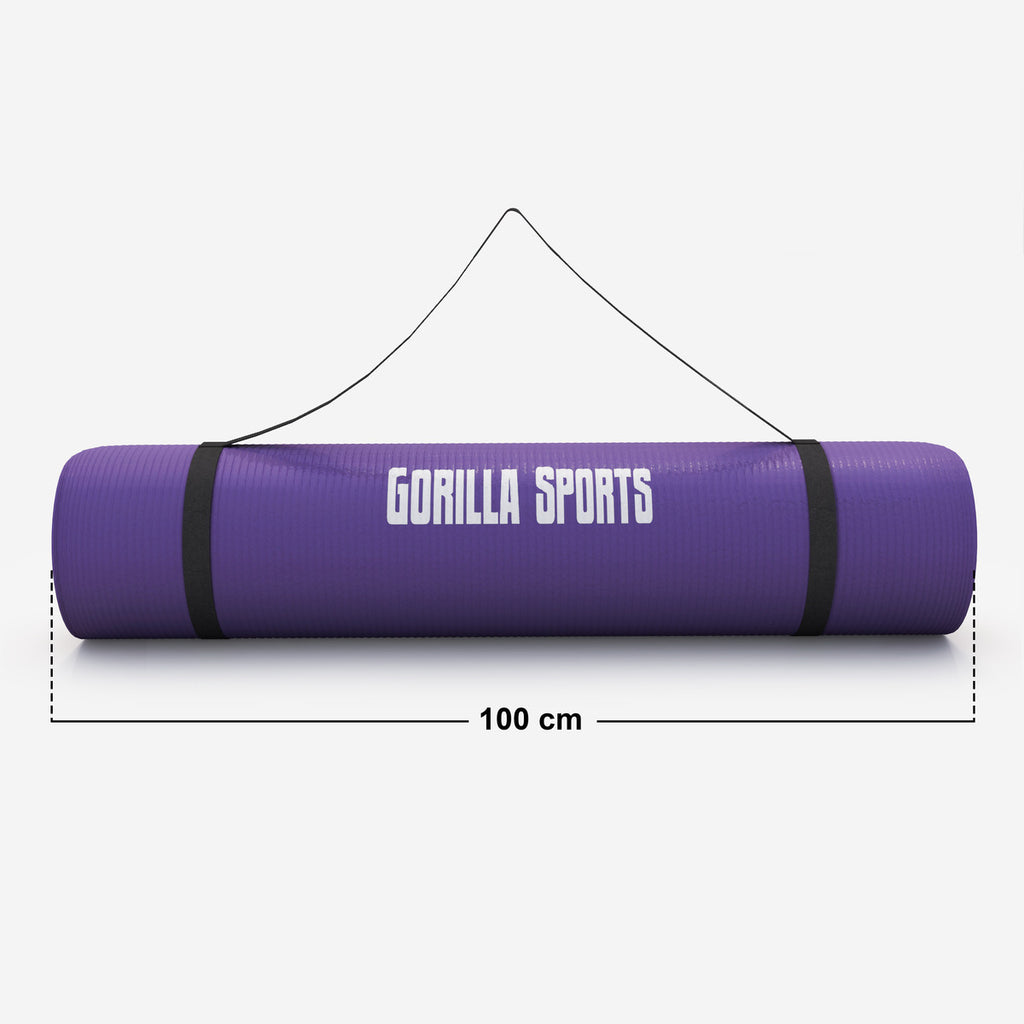 Jumppamatto Kantohihnalla, Ihoystävällinen, 190x100x1,5cm, Violetti
