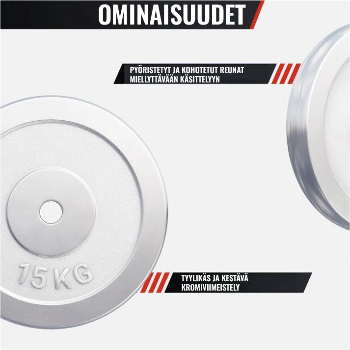 Kromattu levypaino 15 kg 30 mm