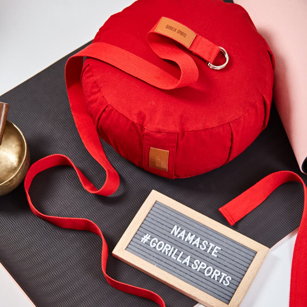 Joogatyyny, Puuvilla, Punainen, 34x18cm