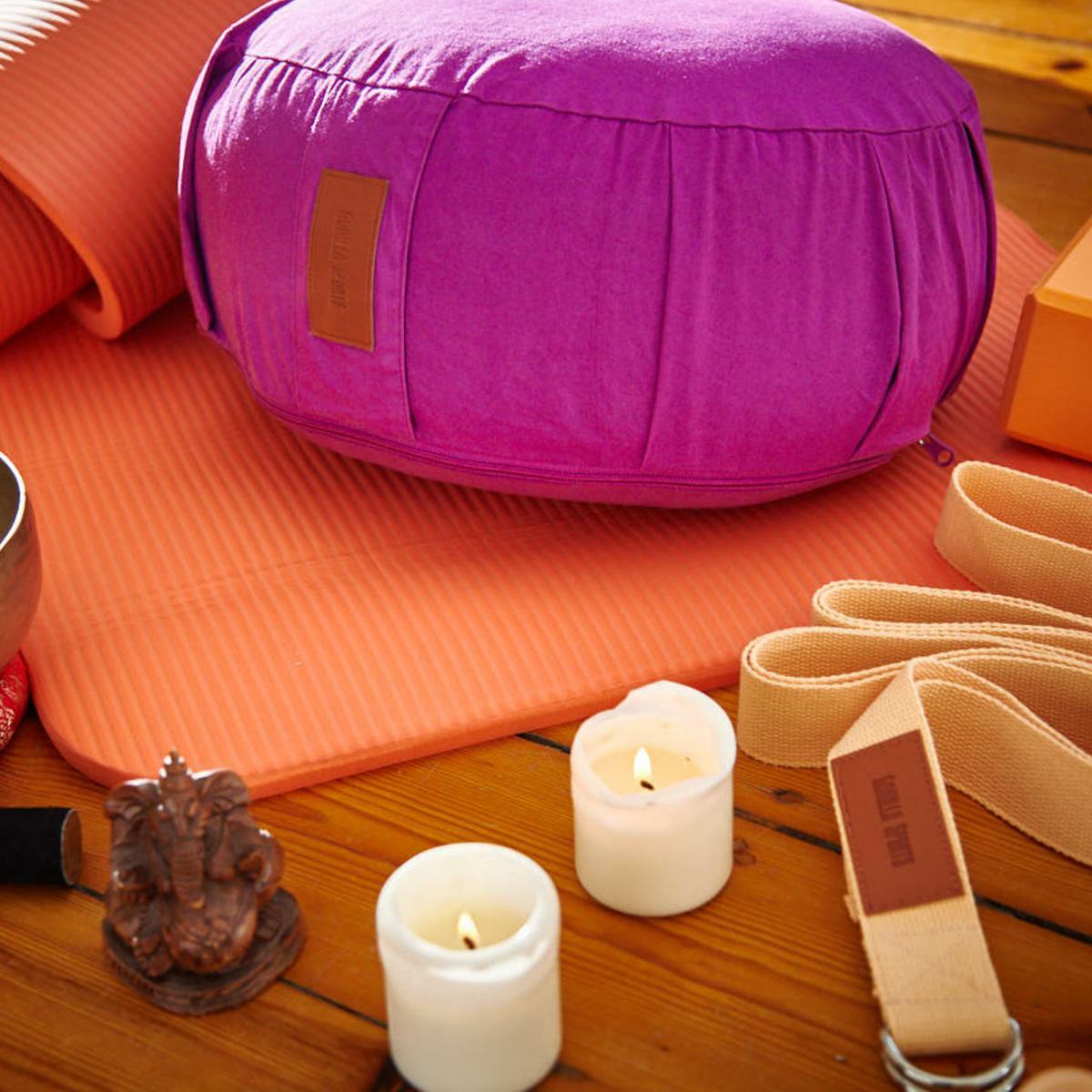 Joogatyyny, Puuvilla, Violetti, 34x18cm