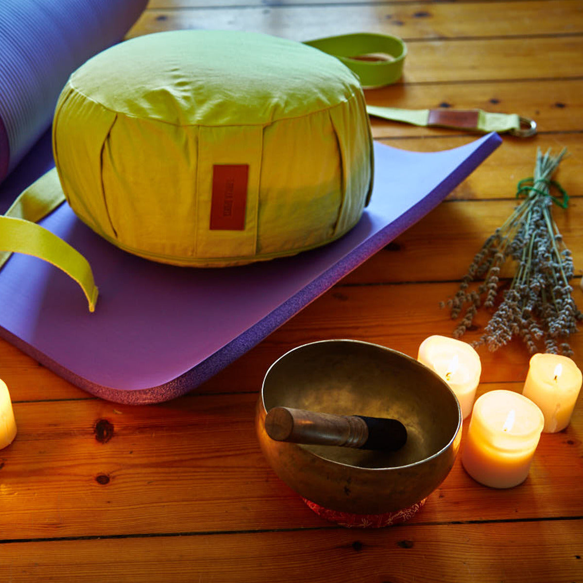 Joogatyyny, Puuvilla, Lime, 34x18cm