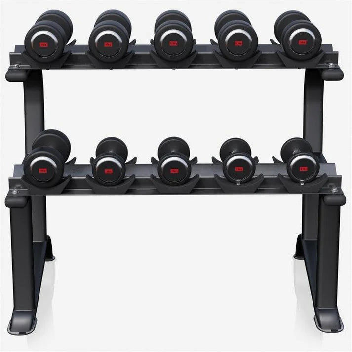 Kiinteät käsipainot ja 2-tasoinen käsipainoteline, 90 kg, max. 250 kg, harmaa