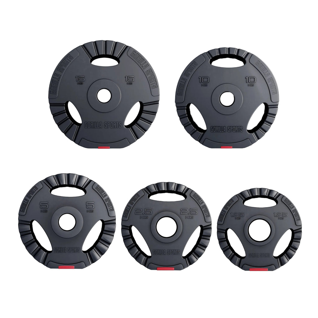 Tri Grip painolevysarja 30 kg 50/51 mm, muovipinnoitettu