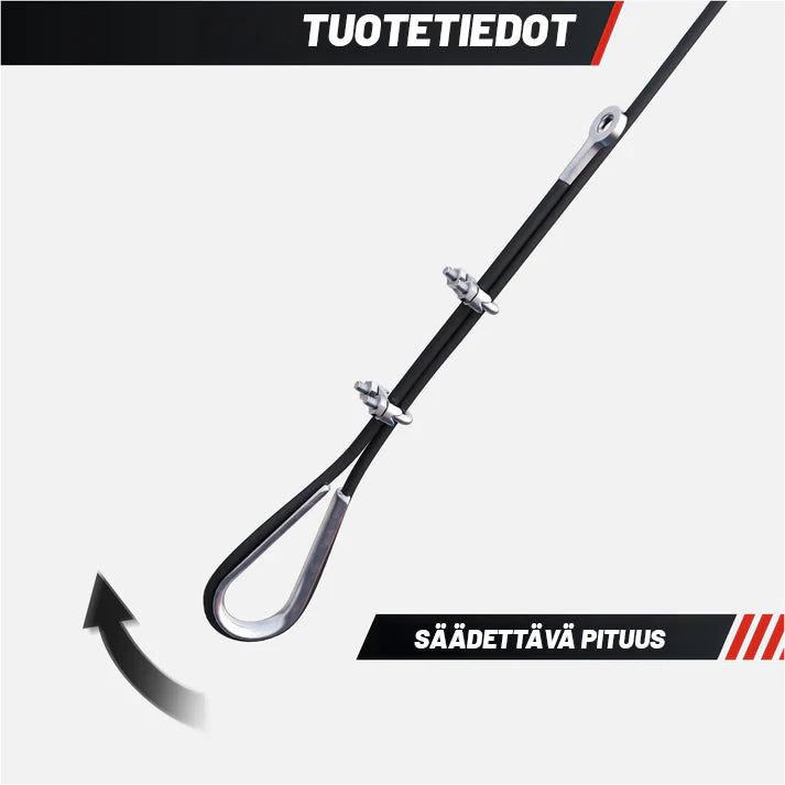 Taljasetti Kotiin Ojentajaköydellä, Levypainokuormitteinen, Ripustettava, Max 150 kg