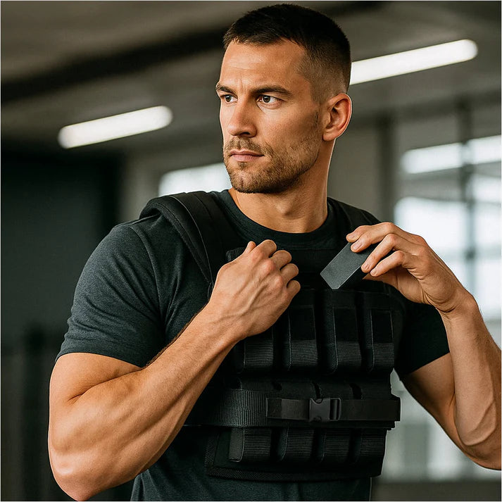 Painoliivi 30kg Säädettävä, 42 x 40 cm, Musta