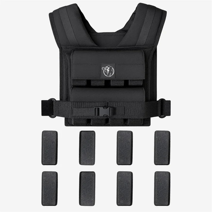 Säädettävä painoliivi 20 kg, musta