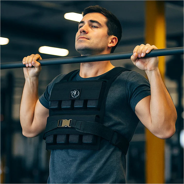 Säädettävä painoliivi 20 kg, musta