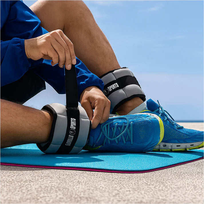 Säädettävät ranne- ja nilkkapainot 0,45–2,25 kg, harmaa